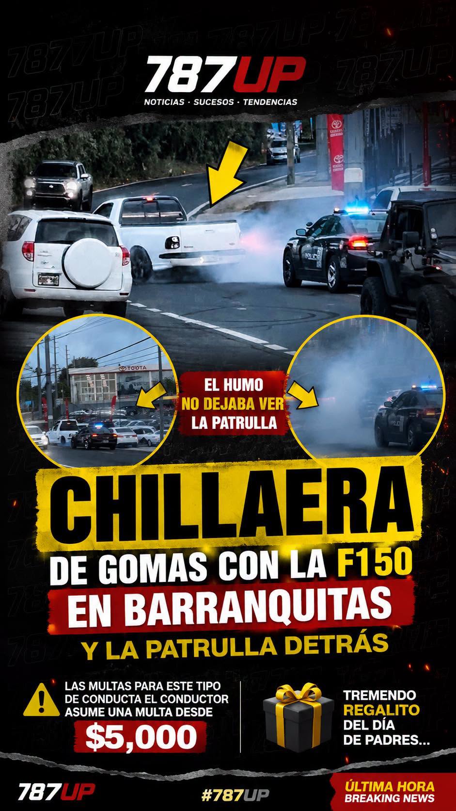 Conductor de Barranquitas captado por la policia al instante.