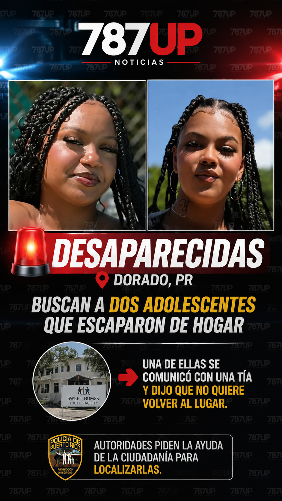 DOS ADOLESCENTES ESCAPAN DE HOGAR EN DORADO; UNA DICE QUE NO QUIERE REGRESAR
