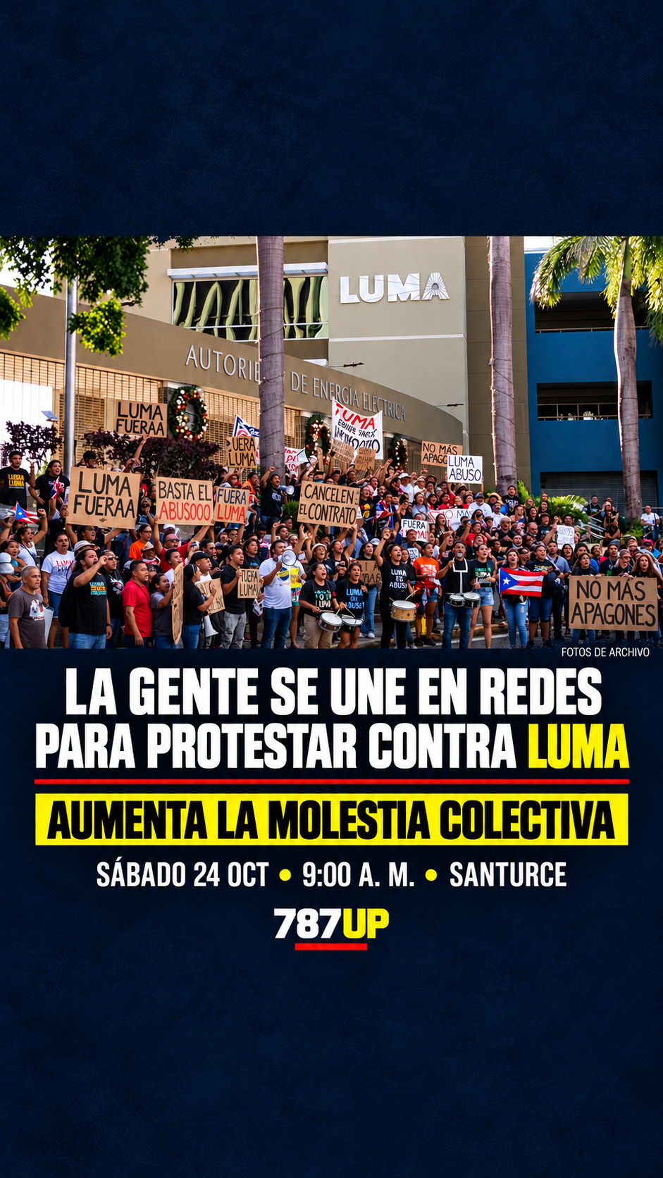 Convocan protesta contra LUMA en Santurce para el sábado 24 de octubre